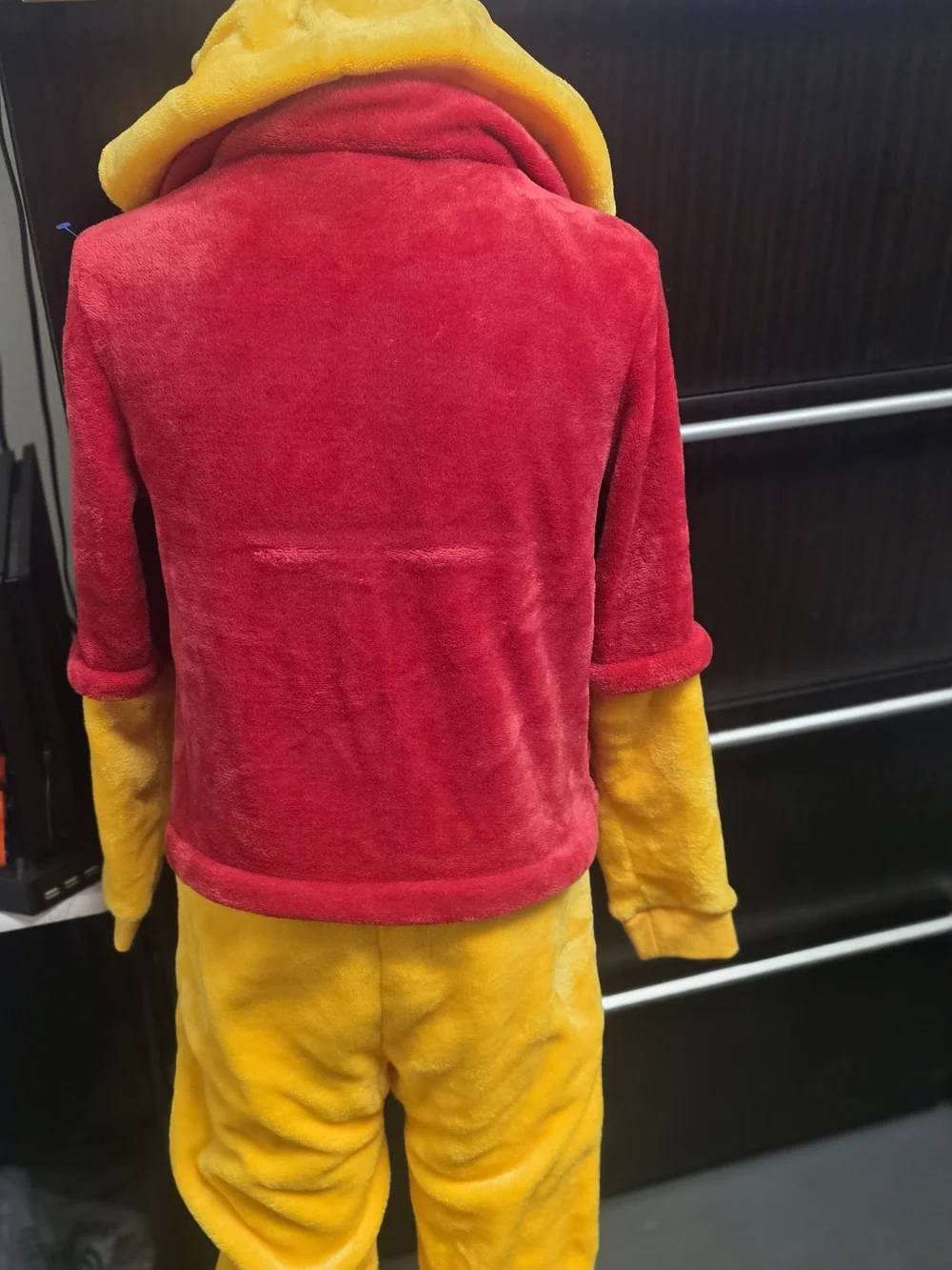 Disney Plush Winnie the Pooh Costume Hoodie and Pants in Yellow and Red